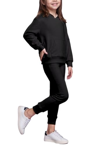 SELINK Kids Sweatsuit for Girls and Boys 2 Piece Tracksuit Set with Hooded Sweatshirt and Jogger Sweatpants