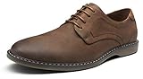Jousen Men's Dress Shoes Plain Toe Suede Oxfords Lightweight Business Casual Dress Shoes Classic Formal Derby Shoes(AMY619 Dark Brown 12)