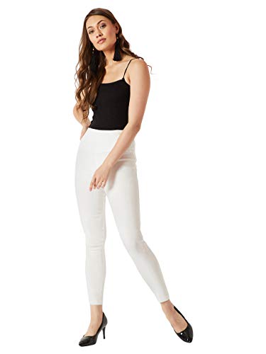 Image of Miss Chase Women's Maroon Solid Skinny High Waist Jeggings