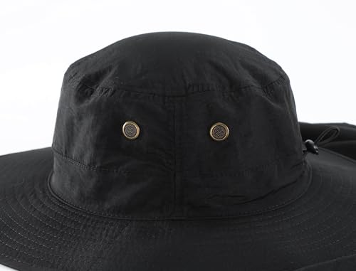 Image of Home Prefer UPF50 Mens Sun Hat with Neck Flap Quick Dry UV Protection Cap Womens Wide Brim Fishing Hat Neck Flap Beach Garden
