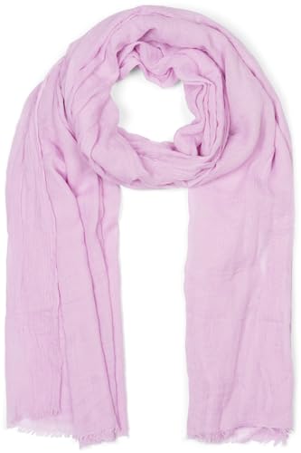 styleBREAKER Damen Schal Leicht & Transparent mit kurzen Fransen | Einfarbiges Halstuch für Frühling und Sommer | Weiches großes Schultertuch 188 x 100 cm, Farbe:Flieder