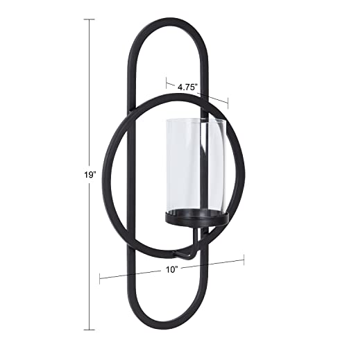 Kate And Laurel Jonas Metal Wall Sconce, 10 X 5 X 19, Black, Sleek Modern Iron Wall Sconce For Lighting And Decor #TOP4