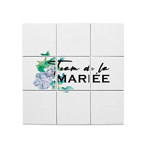 Carreaux céramique décoratif 20 x 20 cm fresque murale fleurs bleues mariage