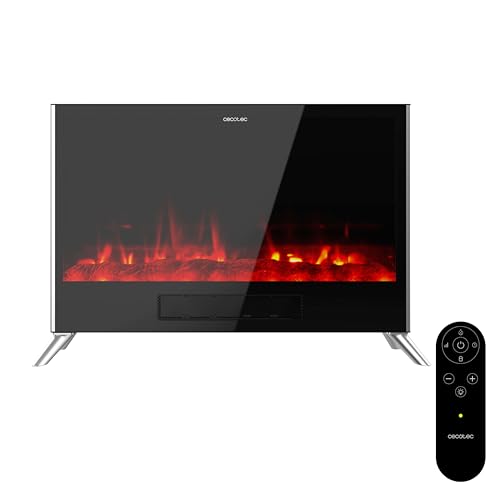 Cecotec Chimenea Eléctrica con Mando ReadyWarm 7500 3in1 Total Flames. 1500W, 2 Modos, Termostato, Efecto Llama, Temporizador, Seguridad, Convección, Calor Rápido y Eficiente