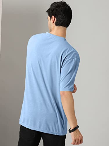 Image of RodZen Oversized Baggy Fit Half Sleeves Round Neck Solid Cotton Blend Combo T-Shirt for Men (Pack of 3)