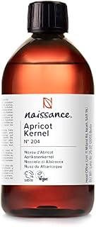 Naissance Apricot Kernel Oil (No. 204) - 500ml - Pure, Natural, Vegan, No GMO - Ideal for Aromatherapy, Massage Base Oil, Skincare - Moisturises & Conditions Hair & Skin