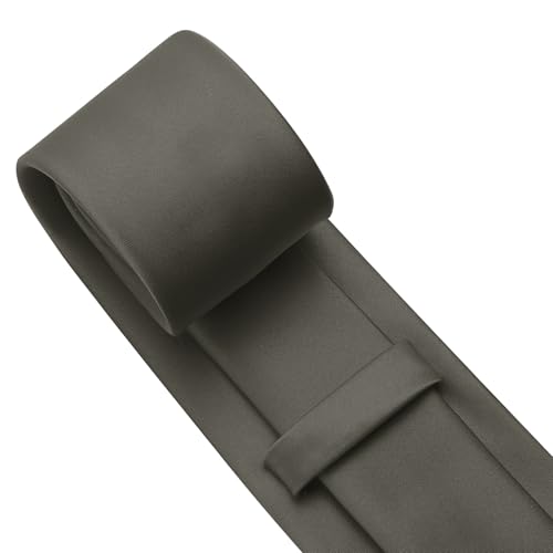 Image of KOOELLE Men's Ties Solid Pure Color Plain Neckties Formal Black Ties For Men