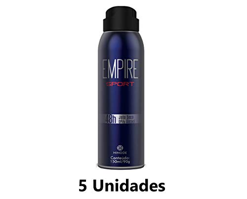 Kit 05 Desodorantes Antitranspirante Masculino Empire Sport 150ml