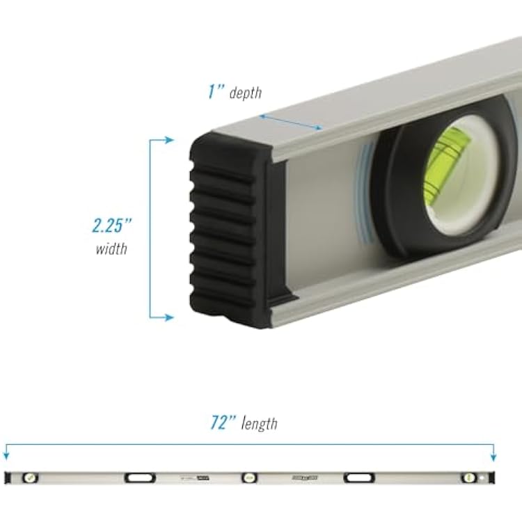 CHANNELLOCK 72-Inch, Professional-Grade Aluminum I-Beam Level with 3 Vials, 5100-0072