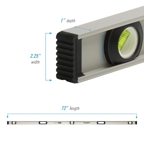 CHANNELLOCK 72-Inch, Professional-Grade Aluminum I-Beam Level with 3 Vials, 5100-0072 by Channellock - Image 2