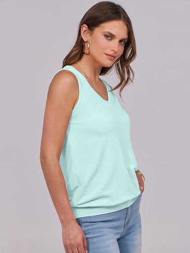 Image of ANRABESS Women Tank Tops Summer V Neck Sleeveless Casual Loose Fit Cute Cami Basic T Shirts Solid Tees 2026 Trendy Outfits