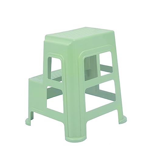 Image of OAKNEST Supreme 2-Step HeavyDuty Plastic Multi Purpose Stool for Home,Office and Kitchen Use (Color: Frosty Green |Count: 2 Pc)