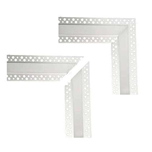 LED Aluminum Channel Corner,2Pairs L-Shape Adaptor Connector for Plaster-in Recessed Slim LED Aluminum Channel with Flange Nebraska 