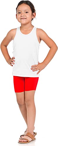 Gilbins Girls Above Knee Seamless Solid Colors Nylon Bike Shorts for Sports Or Under Skirts, 6 Pack4