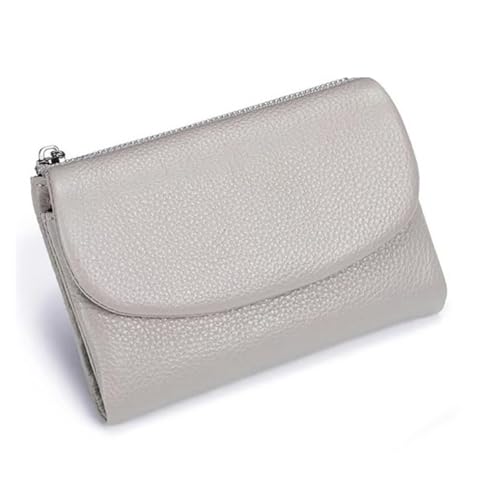 Unisex Pebble Leather Wallet, Multicolor Short Genuine Leather Purse for Coins and Cards, Card Holder & Coin Purse (Gray)