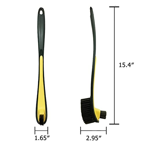 Image of Toilet Brush and Holder 2 Pack- 3 Functioned Toilet Bowl Cleaner Brush, Now Very Easy Under The Rim Cleaning. Strong Bristles, Good Grips. Toilet Bowl Brush