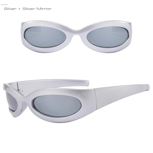 Image of New 2025 Vintage Punk Sports Women Sunglasses Fashion Mirror Goggle Men Sun Glasses Shades Uv400