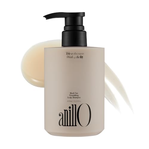 Image of Vegan Nourishing Scalp Shampoo with Black Tea, Hyaluronic & Amino Acids to Strengthen Scalp Barrier, Creamy Woody Scent, Paraben, Sulfate & Silicone Free 450ml / 15.22 fl. Oz