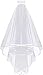 Ok Women's Cheap White Ivory Bridal Veils Two Layer Ribbon Edge Wedding Veil with Comb (Ivory)