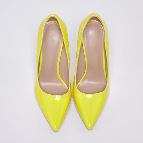Escarpins tendance à talons hauts jaune fluo pointure 41 - 5