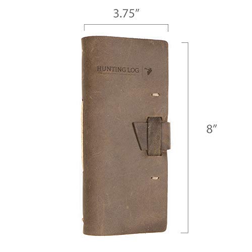 Leather Hunting Log Book Designed For Hunters, Record Hunts For All Species, Hunting Journal 96 Pages Dark Brown #TOP1