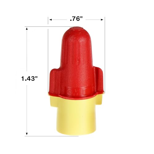 3M Performance Plus Wire Connector R/Y+JUG, Red/Yellow, Flexible Steel Spring Connectors, Copper, CSA Certified, UL Listed, Jug of 500, 22-8 AWG