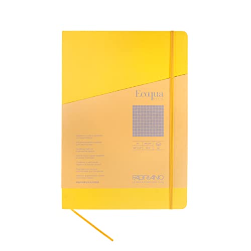 Carnet de notes Fabriano Ecoqua Plus A4 Jaune quadrillé pour l'écriture et le dessin technique