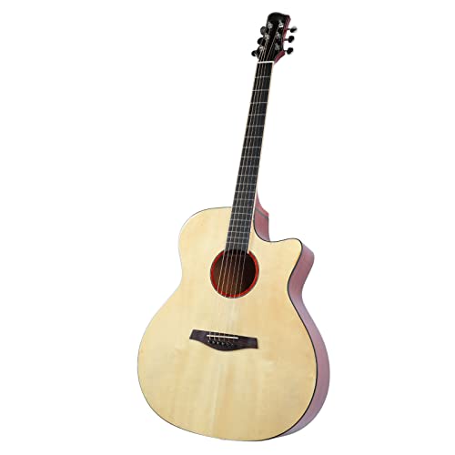 Guitare folk 41 pouces, cadeau de tonalité lumineuse pour guitare acoustique avec chiffon de nettoyage pour adultes pour jouer(Couleur du bois) - Les Beatles, Paul McCartney, John Lennon, RIngo Starr, George Harrison Guitare folk 41 pouces, cadeau de tonalité lumineuse pour guitare acoustique avec chiffon de nettoyage pour adultes pour jouer(Couleur du bois)