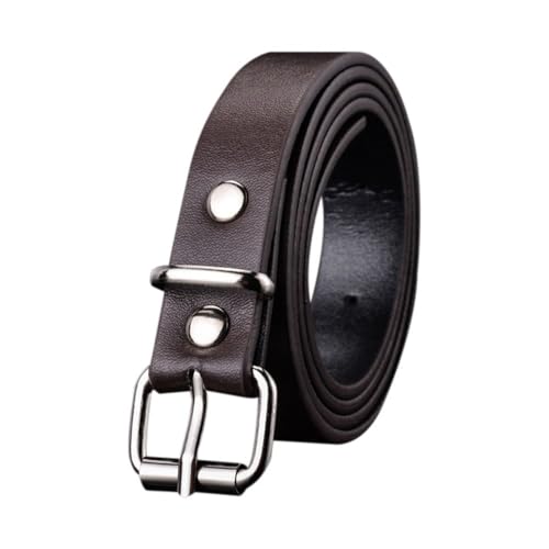 Pin Buckle Waistband Thin Waist Strap Retro Luxury Design Casual Trouser Dress Belts(coffee)