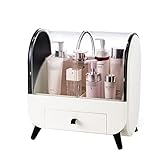 TEmkin Cosmetic Storage Box Desktop Transparent with Drawer Makeup Box Dresser Skin Care Product Storage Box Suitable for Bathroom Bedroom Dresser Decorative Makeup Case