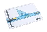 Acurit Technical Drawing Board - Portable Drafting Table with Multi-Tool Kit, Break-Resistant Plastic, Straight-Edge Lock Mechanism, Transparent Ruler, Protractor, Clamping Rail - 14.5"x19.75"