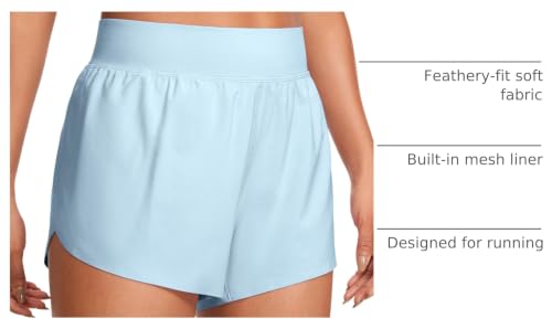 Image of CRZ YOGA High Waisted Split Running Shorts 3 inch | Mesh Liner, Quick Dry, Lightweight, for Women