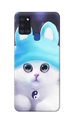 Image of Chinese Cutie Kitten Cat Big Eyes Lovely Girl Ears Hard Back Case Cover for Samsung Galaxy A21S, SM-A217F / DS, SM-A217M / DS, SM-A217F / DSN Back Cover -(J5) VNS2221