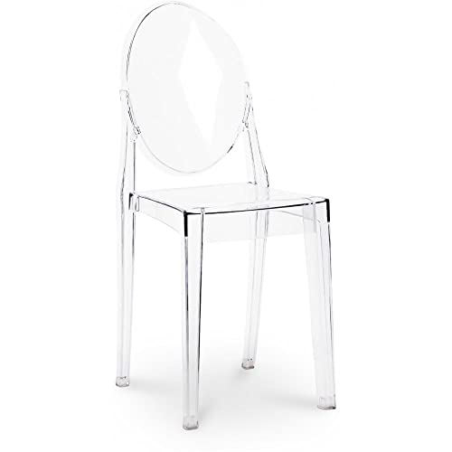 Iconik Interior Ghost Style Silla Transparente de Comedor - Victoria Queen Transparente
