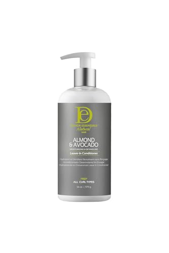 Design Essentials Almond & Avocado Moisturizing & Detangling Leave-In Conditioner for Curly Hair 34 Ounce