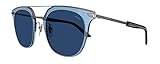 lentes de sol police mujer Fabricadas en Italia Police SPL584-0581 Gafas, Unisex Adulto, Azul-Plateado, 50/22/145