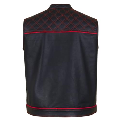 Image of .Men's Biker Rider Motorcycle club Motorbike stylish Genuine leather sleeveless vest