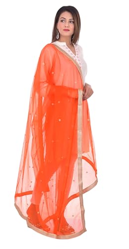 Image of YOUTHQUAKE Women's Embroidered Net Dupatta