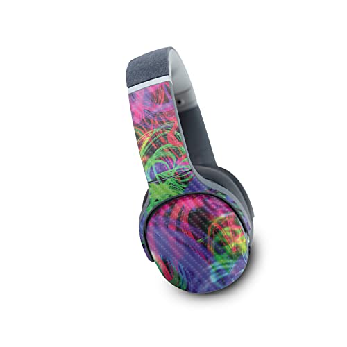 Image of MightySkins Carbon Fiber Skin Compatible with Skullcandy Crusher Evo Wireless - Neon Splatter | Protective, Durable Textured Carbon Fiber Finish | Easy to Apply | Made in The USA