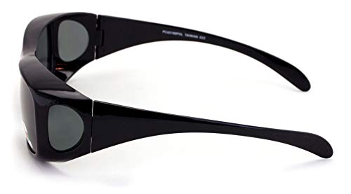 V.W.E. Polarized Fit Over Glasses Sunglasses 63mm Rectangular Frame Black Brown2