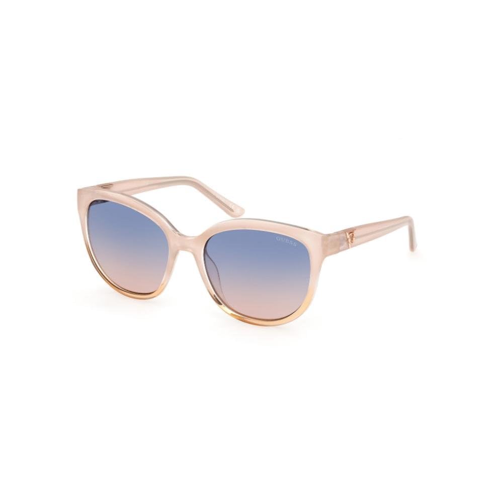 guess sunglasses| 100% UV protected | Gradient | Full Rim | Round | Women | Large | Shiny Crystal Beige Polycarbonate Frame | Smoke Gradient Lens-picture-29