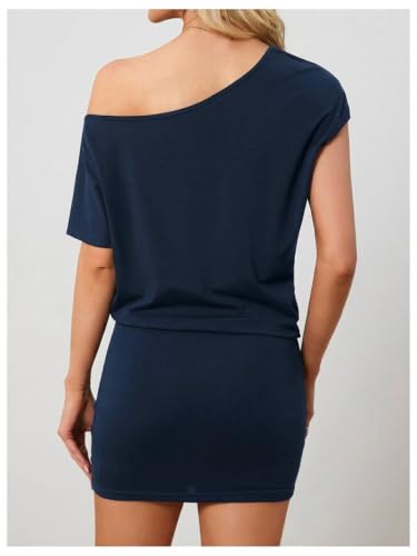 Image of SOLY HUX Women's Off The Shoulder Mini Dress Going Out Asymmetrical Dresses