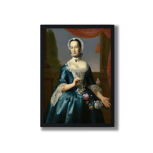 MOMONTS Framed Poster Wall Art 18th Century Rococo Lady Portrait - for Old-Soul Aesthetes - 8 x 12 inch Picture Frame Wall Decor for Living Room, Bedroom - Matt Laminated Art Frame
