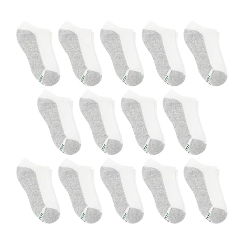 Image of Hanes Boys Socks, Crew, Ankle, & No Show, Stretch-Cotton Socks, Moisture-wicking, Cushioned, 12 & 14 Packs, Black White
