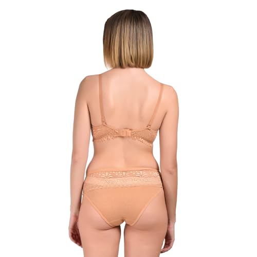 Image of UNITRUST Women's Padded Bra & Panty Set - Soft Stretchable Fabric with Lace Design | Stylish & Comfortable Lingerie