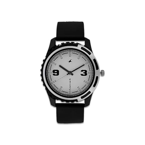 Fastrack NM3114PP01 White Dial Silicone Analog Watch for Men