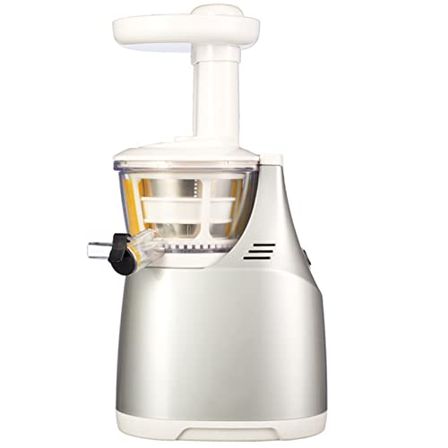 MIIKHI Cold Press Vertical Juicer Machine Slow Masticating Juicer Extractor with Quiet Motor and Reverse Function High Nutrient Fresh Vegetable and Fruit Juice Extractor 45 RPM Easy to Cl, Silver