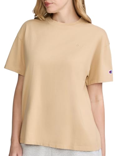 Image of Champion Women's Classic Short Sleeve Graphic T-Shirt, Loose Fit, Script Logo