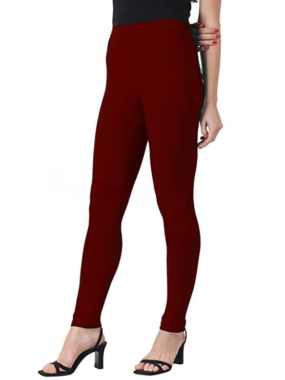 Aara Collections Ultra Soft Cotton Lycra Ankle Leggings for Women and Girls-image-2