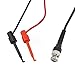Oscilloscope Hook Cable with BNC Male Connector and Dual IC Hooks for 4 Terminal Network Isolation, Color Coded Red/Black Probes, 120cm Laboratory Probe for School, Home, Industry Use